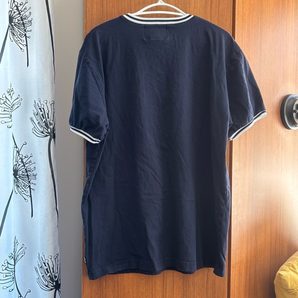 Vintage YMLA California Gym Gear Fox Graphic Navy Blue T-Shirt Size XL - Picture 6 of 6